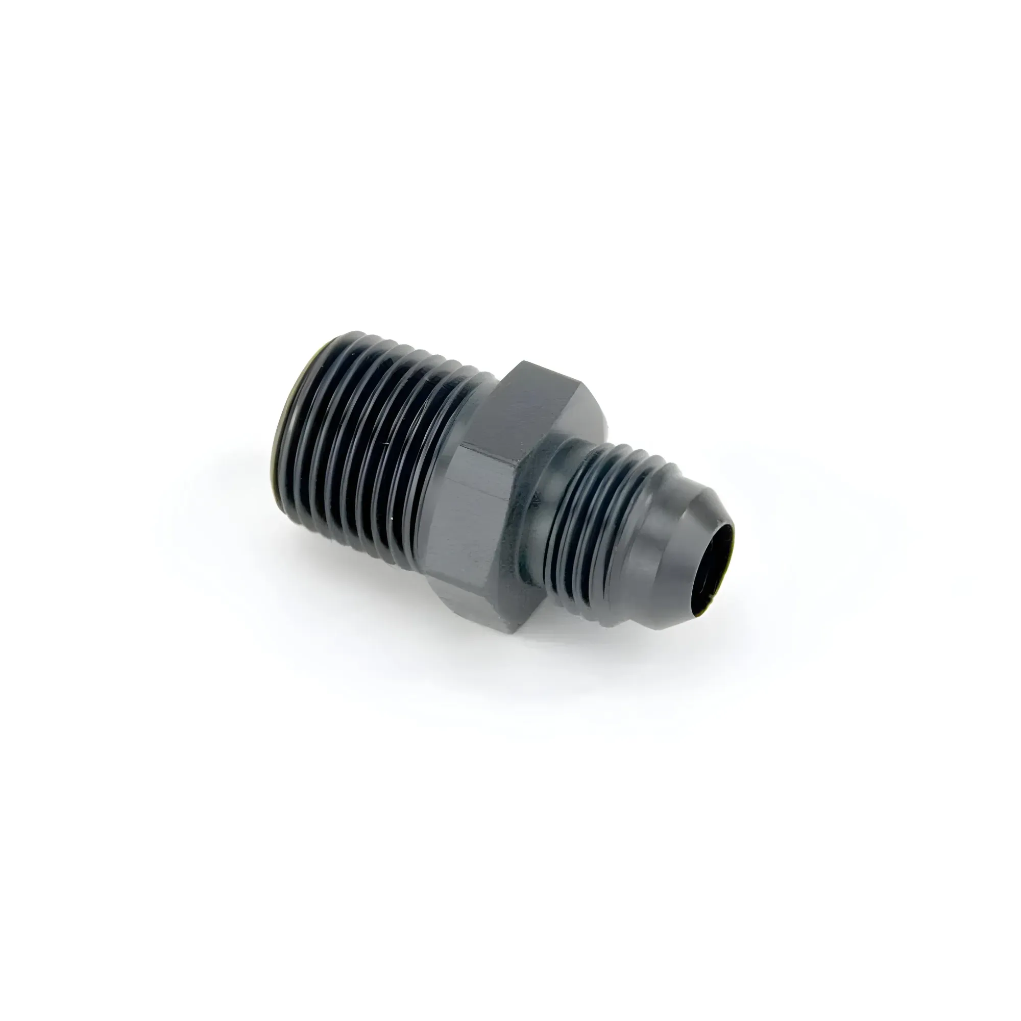 Nitrous Outlet 3/8" NPT X 4AN Straight Fitting- Male/Male (Black)