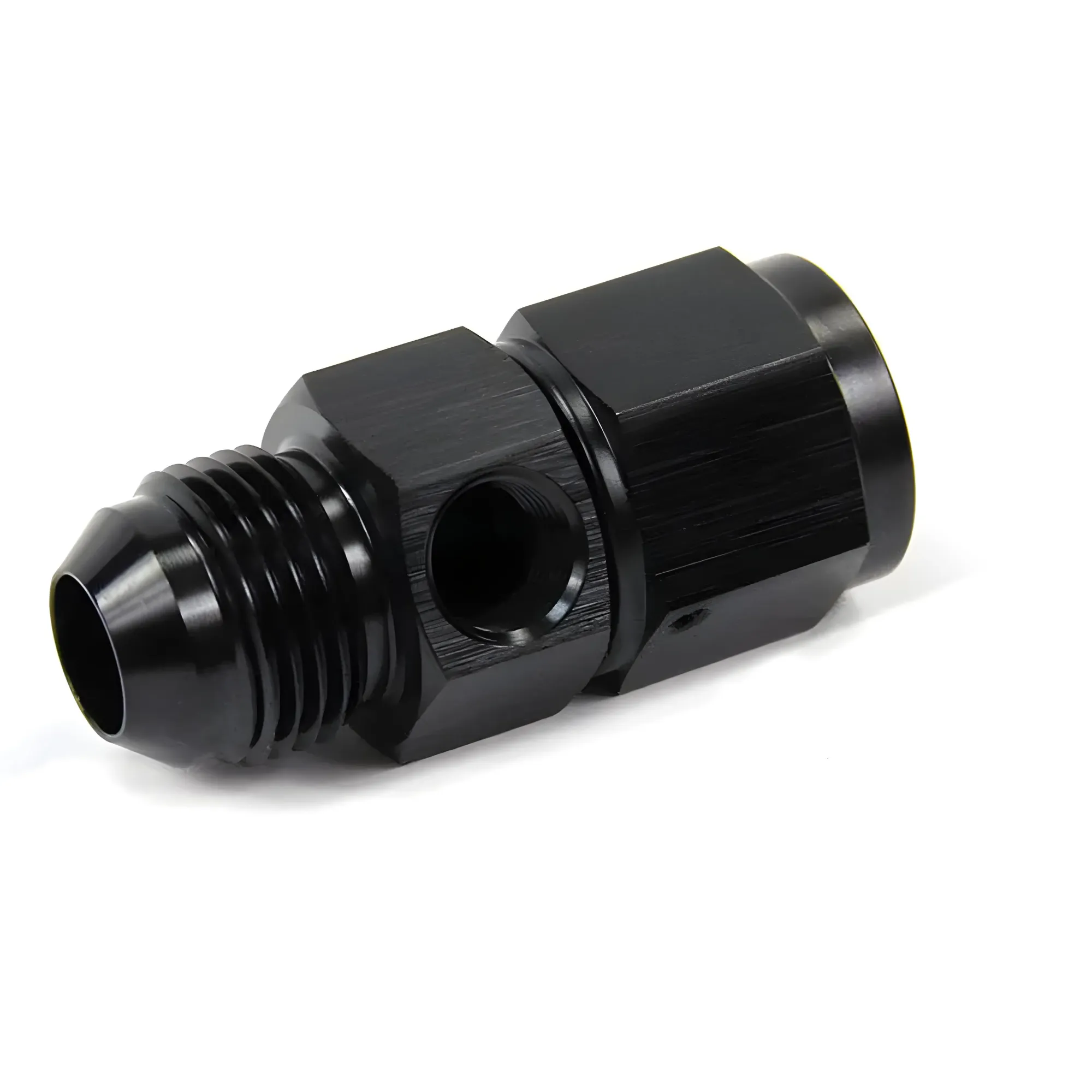 Nitrous Outlet 8AN Swivel Manifold w/ Single 1/8" NPT Port (Black Anodized)