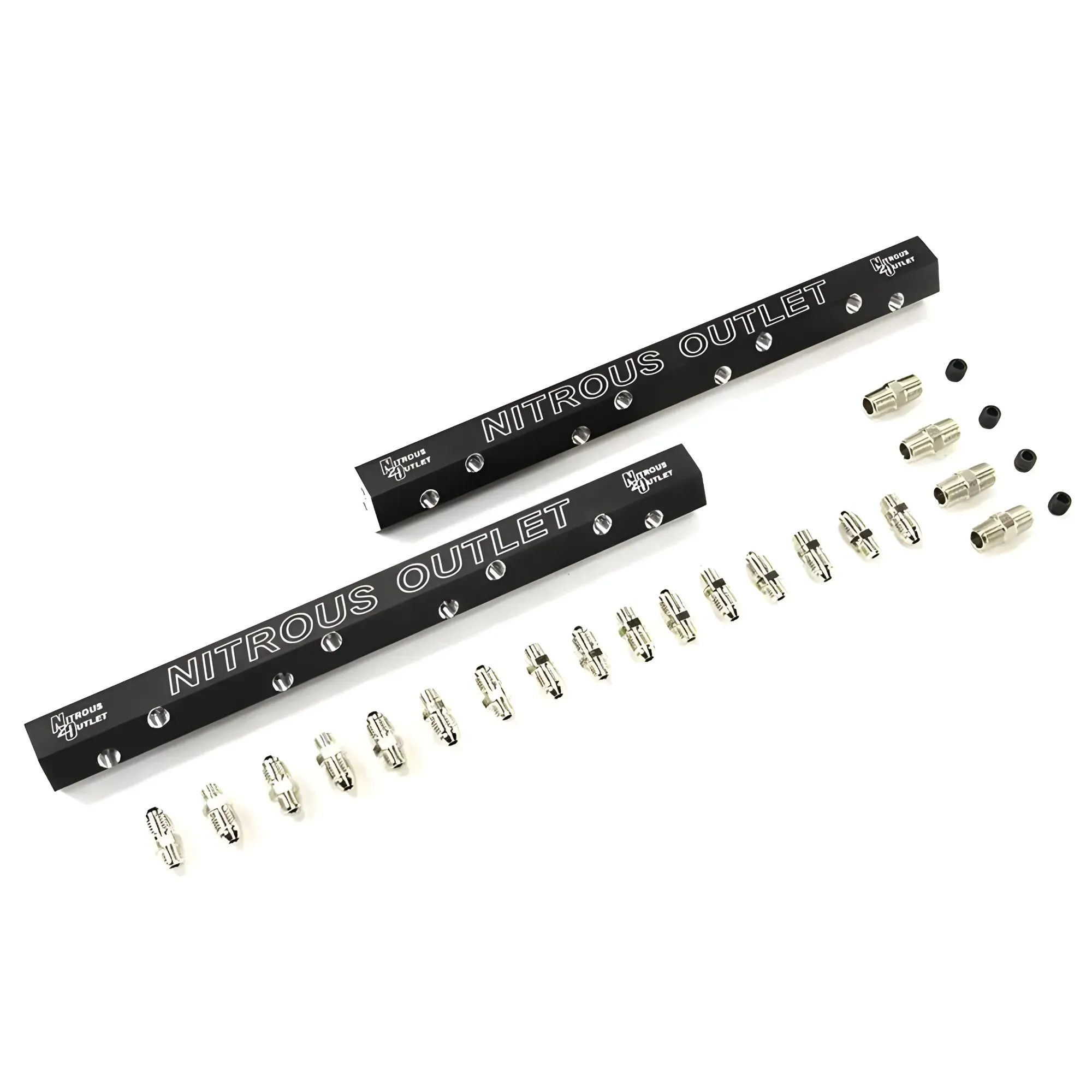 Nitrous Outlet Dual Passage Dual Injection Rail Kit With Fittings for 1997 - UP Corvette -1/8" NPT Inlets, 5/16-24" Outlet...