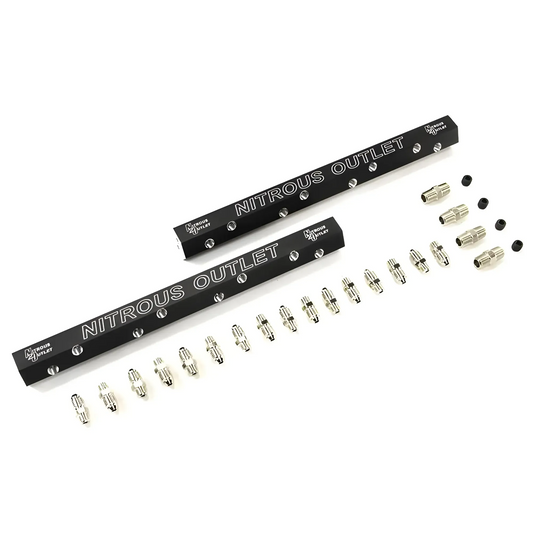 Nitrous Outlet Dual Passage Dual Injection Rail Kit With Fittings for 1997 - UP Corvette -1/8" NPT Inlets, 5/16-24" Outlet...