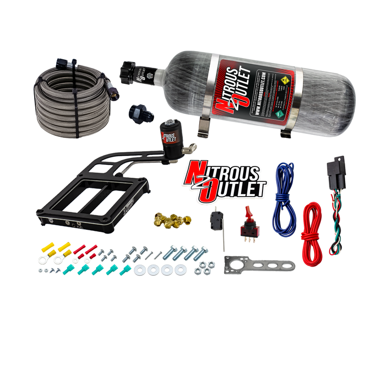 Nitrous Outlet Dry 4500 Weekend Warrior System - Hard-line/.122 Nitrous Solenoid/Boomerang Solenoid Bracket - (50-350 HP)(12lb Bottle)