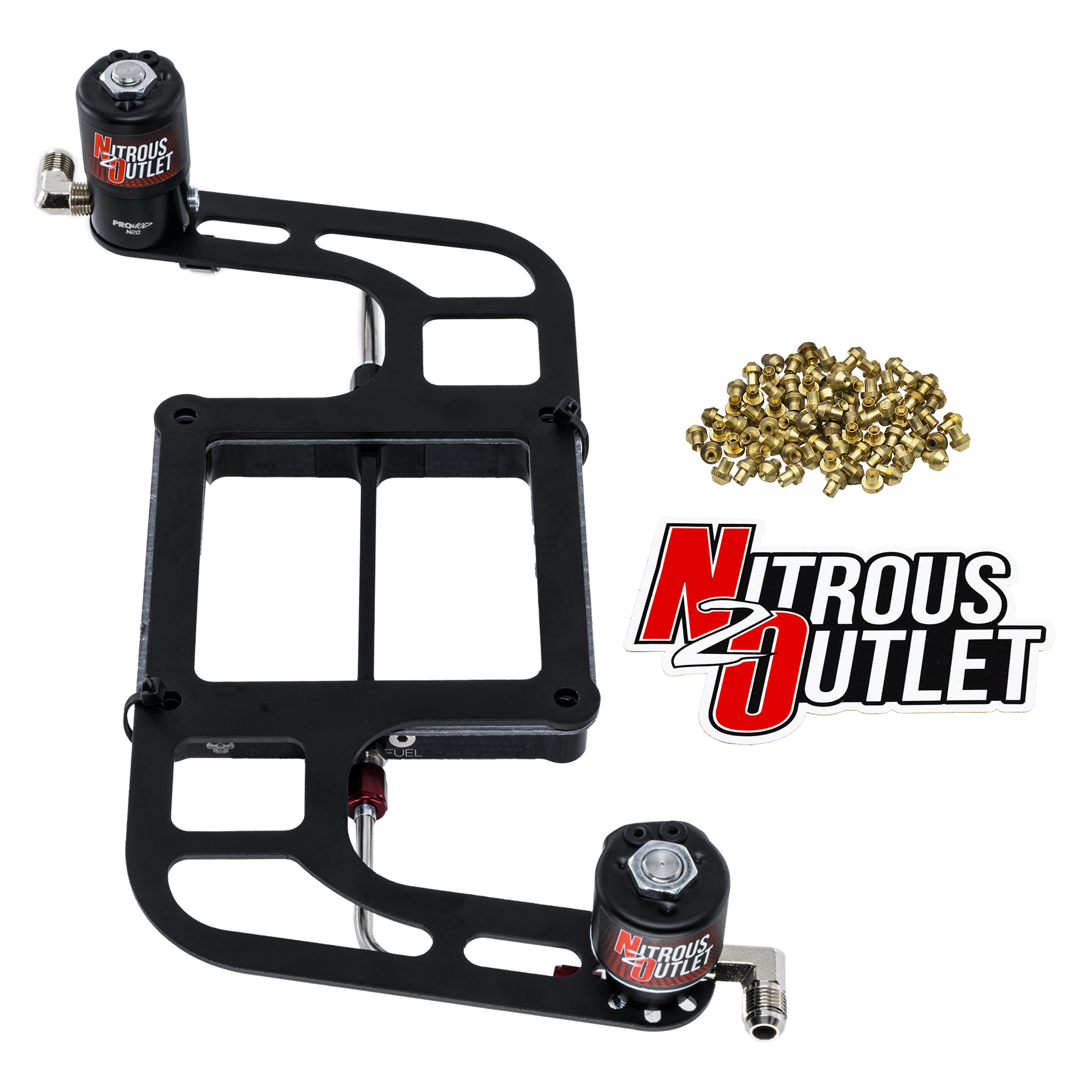 Nitrous Outlet Weekend Warrior 4500 Plate Solenoids Forward Conversion - Hard-Line -Boomerang Solenoid Bracket -Gas/E85 (5...