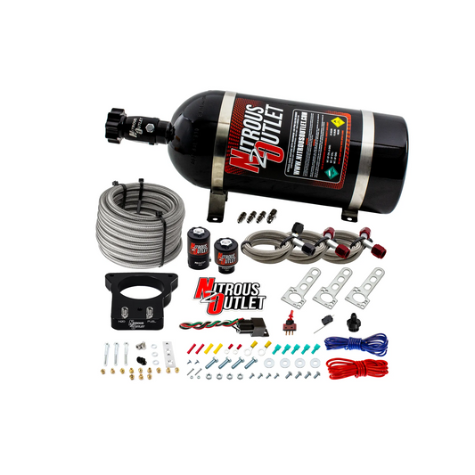 Nitrous Outlet GM 78mm LSX Plate System - Gas/E85 (5-55psi)(50-200HP)(10lb Bottle)(1997-2004 Corvette Requires Part # 00-4...