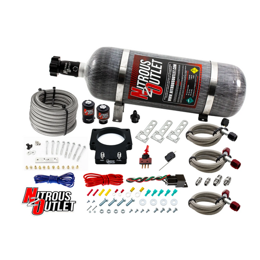 Nitrous Outlet GM 90mm LSX Plate System - Gas/E85 (5-55psi)(50-200HP)(12lb Bottle)(1997-2004 Corvette Requires Part # 00-4...