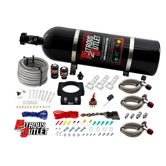 Nitrous Outlet GM 90mm LSX Plate System - Gas/E85 (5-55psi)(50-200HP)(15lb Bottle)(1997-2004 Corvette Requires Part # 00-4...