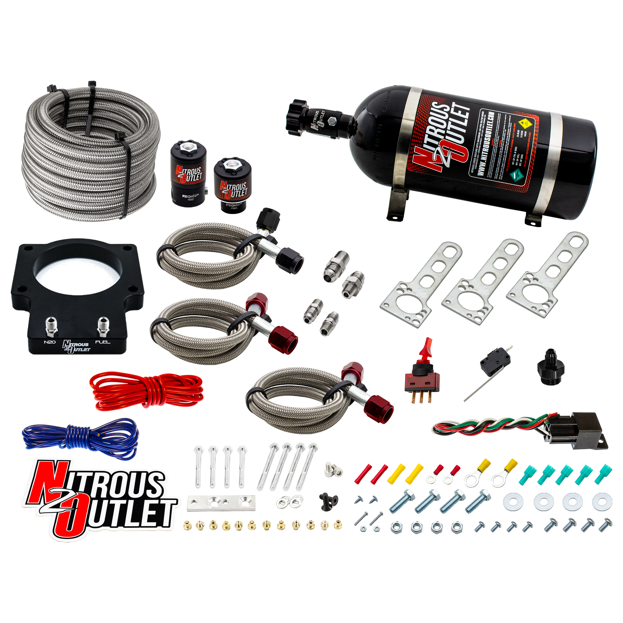 Nitrous Outlet GM 92mm LSX Plate System - Gas/E85 (5-55psi)(50-200HP)(10lb Bottle)(1997-2004 Corvette Requires Part # 00-4...