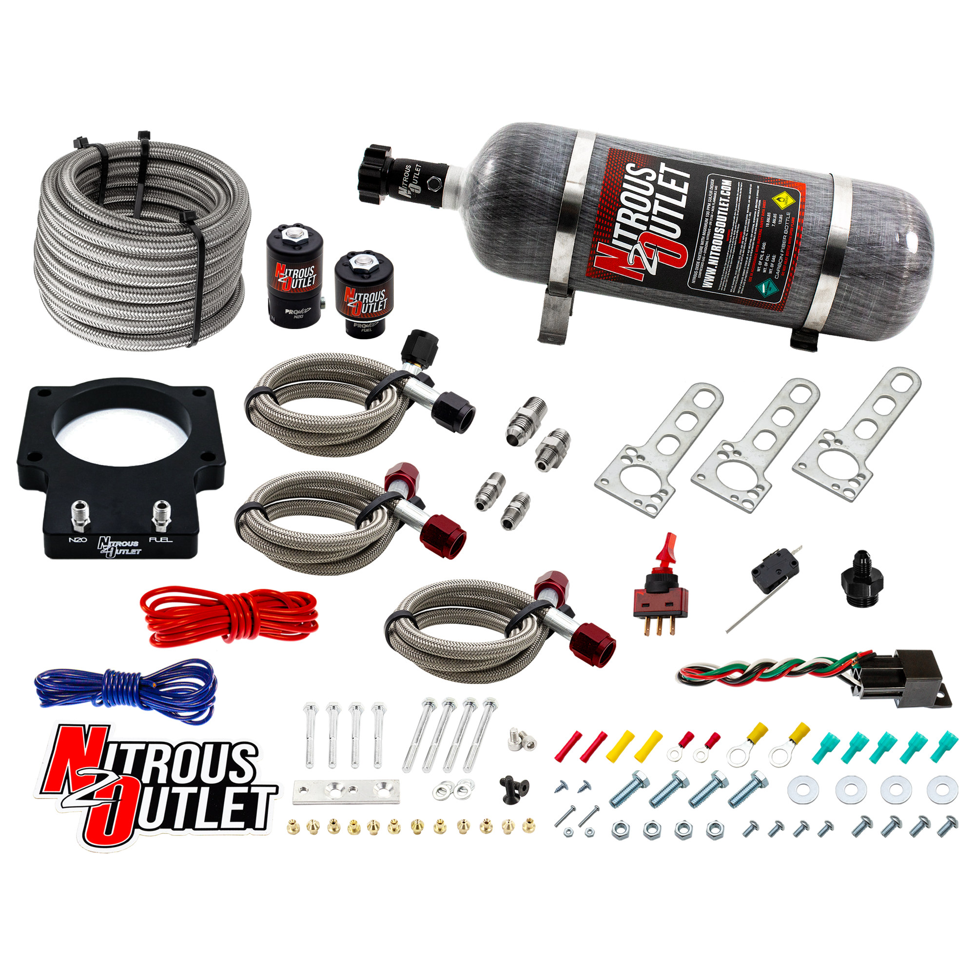 Nitrous Outlet GM 92mm LSX Plate System - Gas/E85 (5-55psi)(50-200HP)(12lb Bottle)(1997-2004 Corvette Requires Part # 00-4...
