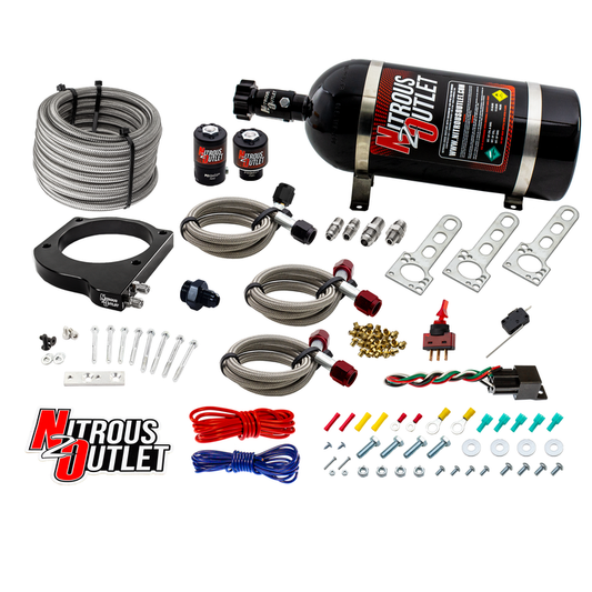 Nitrous Outlet GM 102mm LSX Plate System - Gas/E85/ (5-55psi)(50-200HP)(10lb Bottle)(1997-2004 Corvette Requires Part # 00...