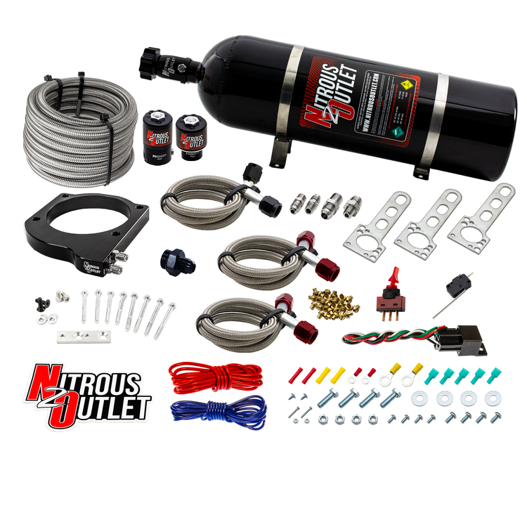 Nitrous Outlet GM 102mm LSX Plate System - Gas/E85 (5-55psi)(50-200HP)(15lb Bottle)(1997-2004 Corvette Requires Part # 00-...