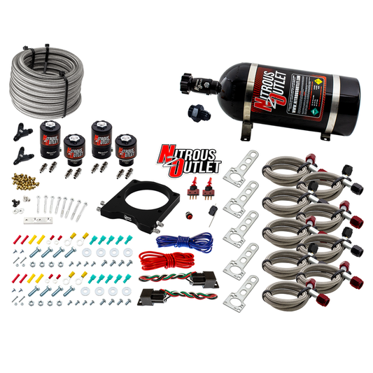 Nitrous Outlet GM 102mm LSX Dual Stage Plate System - Gas/E85 (5-55psi)(50-200HP)(10lb Bottle)(1997-2004 Corvette Requires...