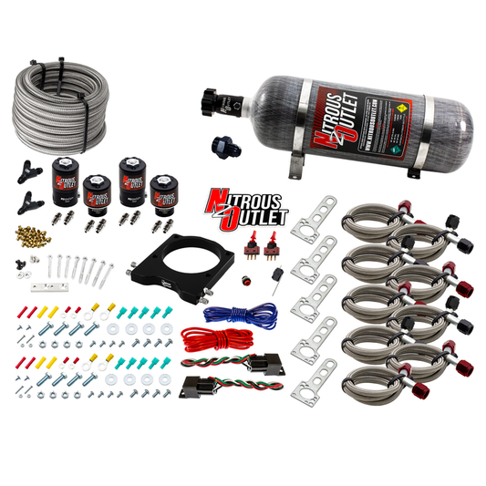 Nitrous Outlet GM 102mm LSX Dual Stage Plate System - Gas/E85 (5-55psi)(50-200HP)(12lb Bottle)(1997-2004 Corvette Requires...