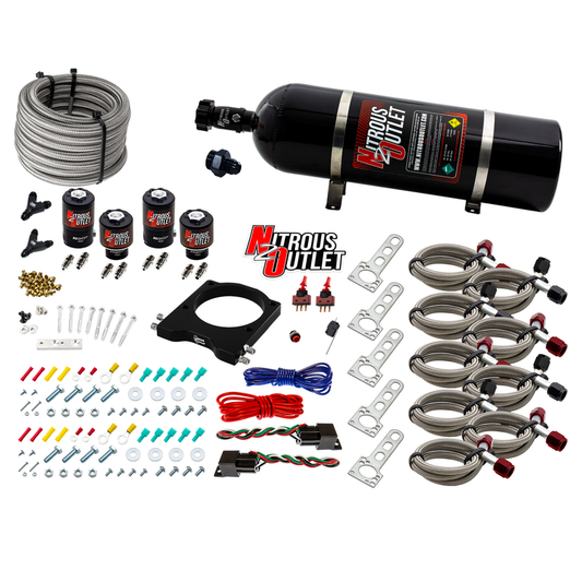 Nitrous Outlet GM 102mm LSX Dual Stage Plate System - Gas/E85 (5-55psi)(50-200HP)(15lb Bottle)(1997-2004 Corvette Requires...