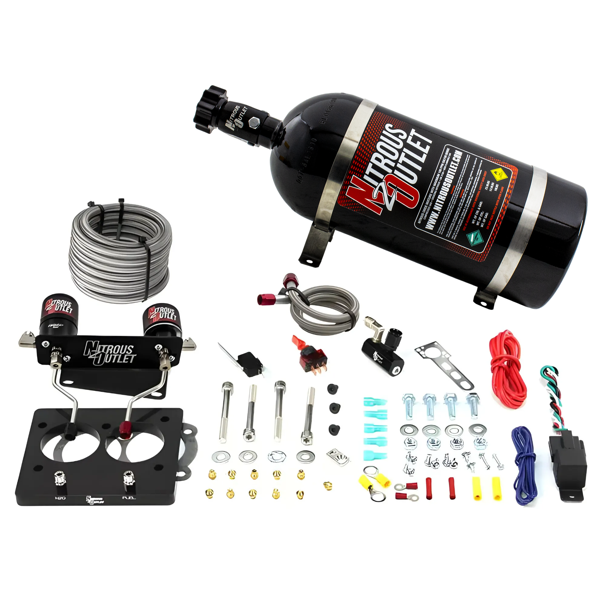 Nitrous Outlet GM/Pontiac 52mm 1993-1997 Camaro/Firebird/Impala LT1 Hard-line Plate System - Gas/E85 (5-55psi)(50-200HP)(1...