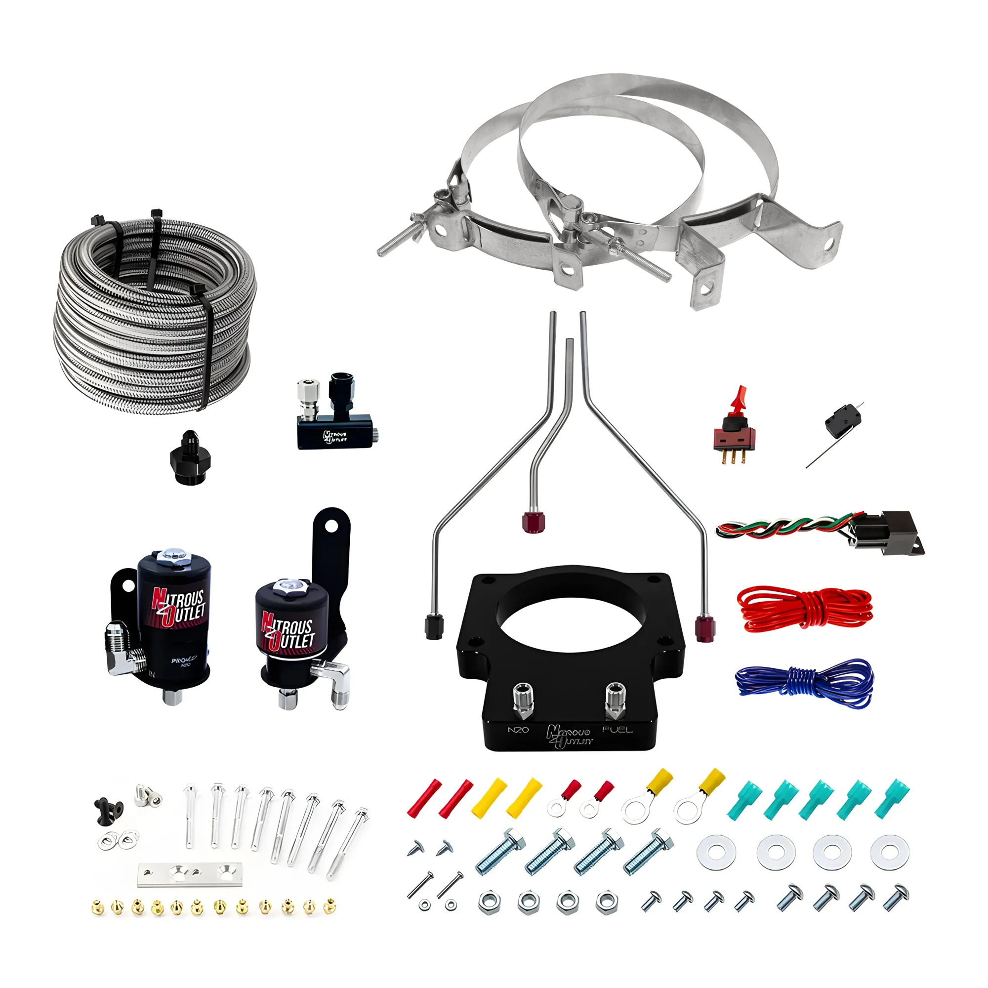 Nitrous Outlet GM/Pontiac 90mm Fast Intake 1998-2002 Camaro/Firebird Hard-line Plate System - Gas/E85 (5-55psi)(50-200HP)(...
