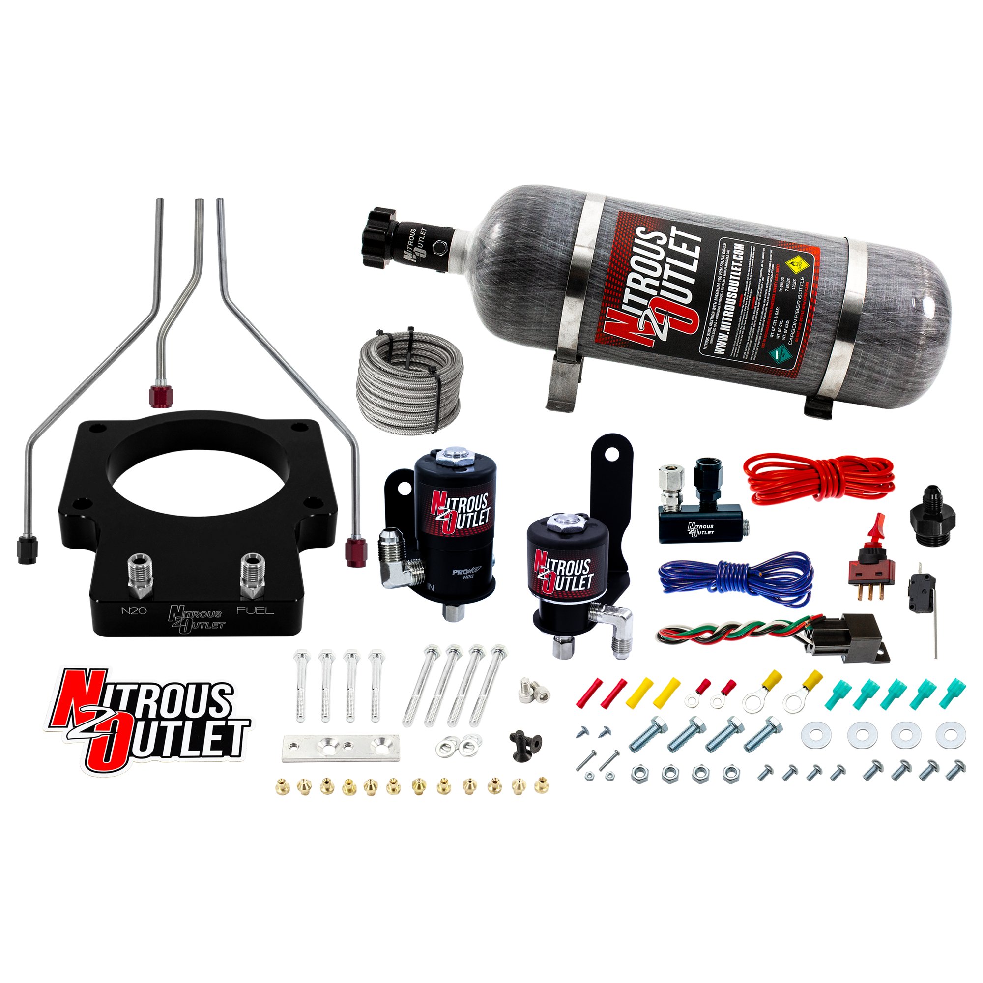 Nitrous Outlet GM/Pontiac 92mm Fast Intake 1998-2002 Camaro/Firebird Hard-line Plate System - Gas/E85 (5-55psi)(50-200HP)(...