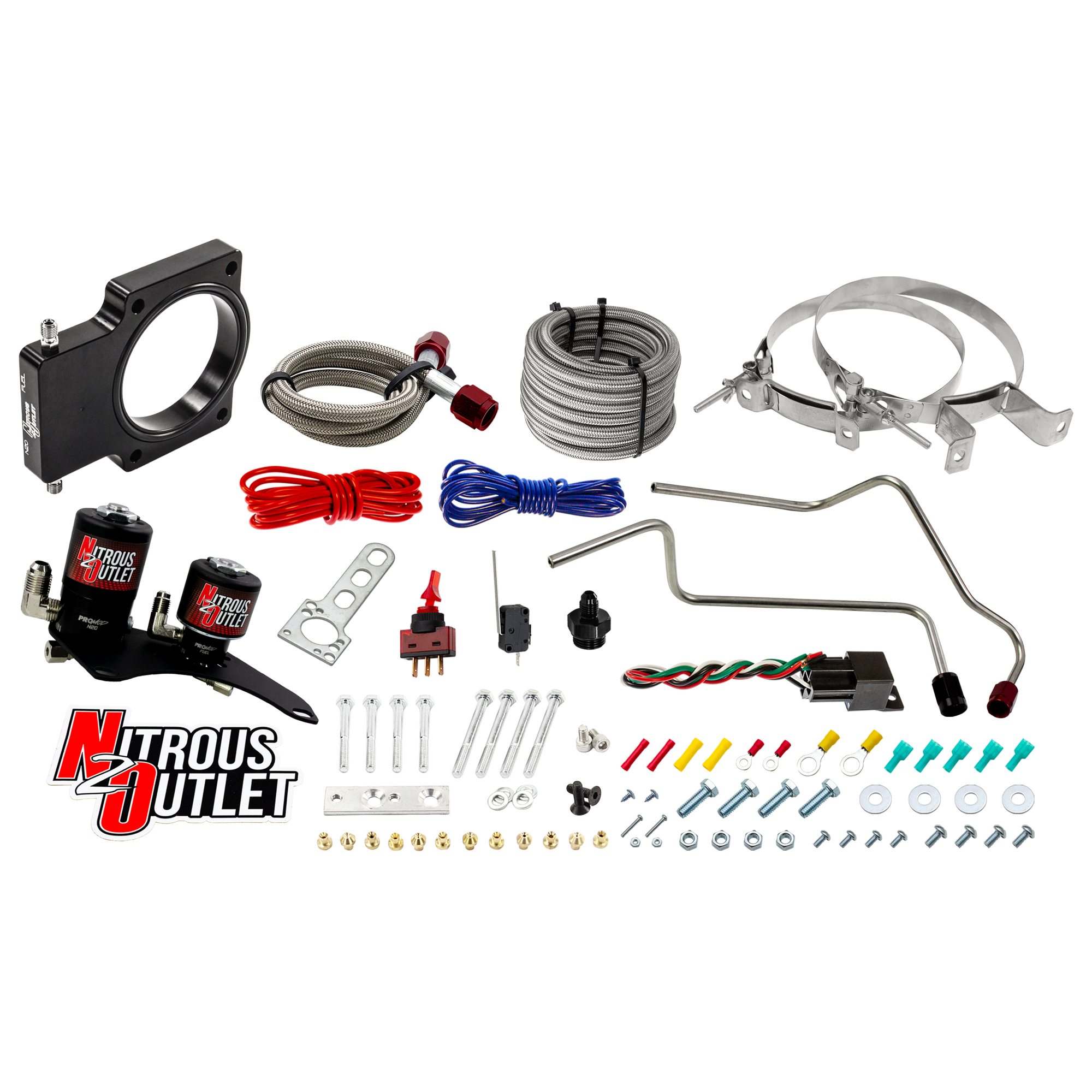 Nitrous Outlet GM 90mm 2007-2013 Truck Hard-line Plate System - Gas/E85 (5-55psi)(50-200HP)(No Bottle)