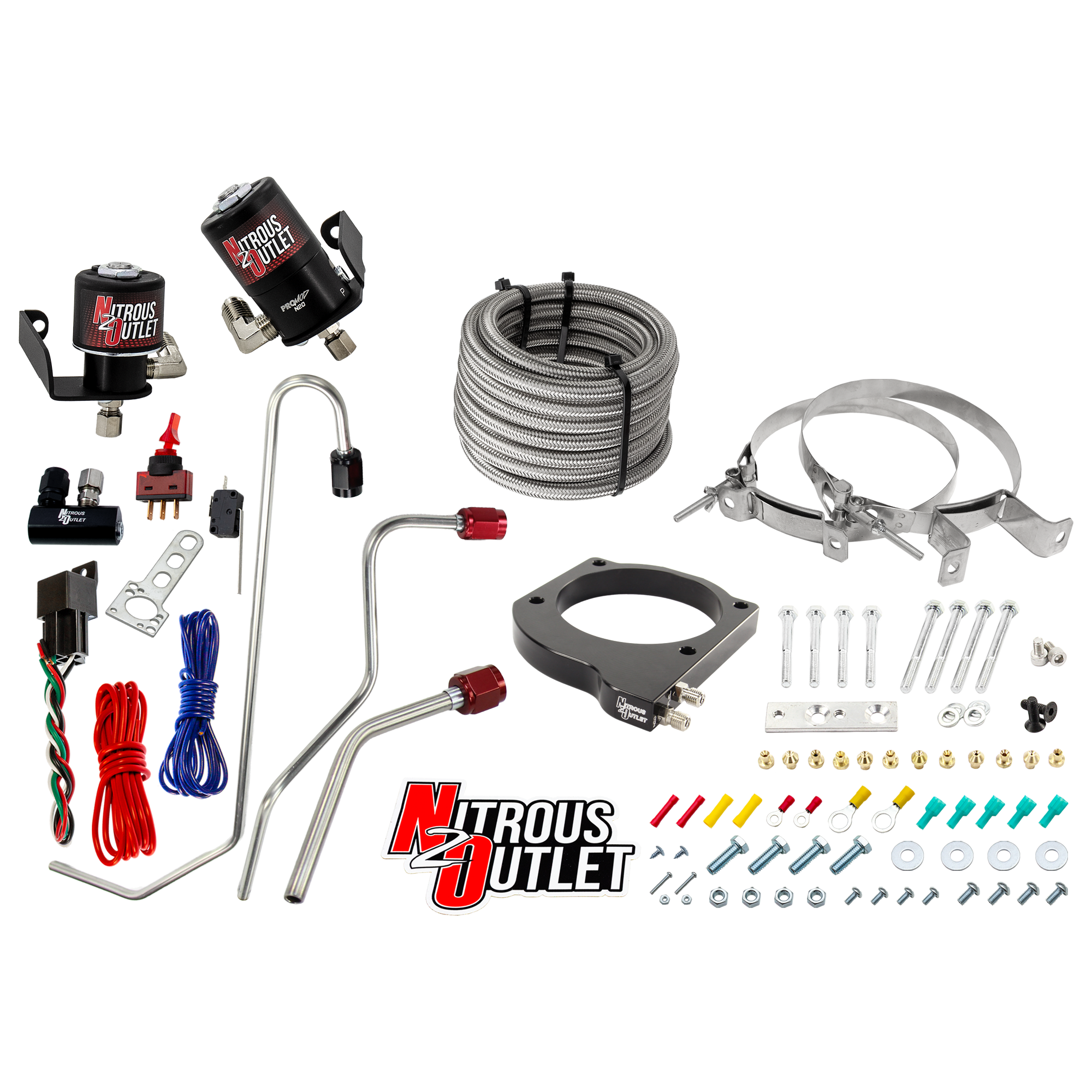 Nitrous Outlet GM 102mm MSD LS7 Atomic AirForce Intake Hard-line Plate System - Factory-Style Fuel Rails/2006-2019 Corvett...
