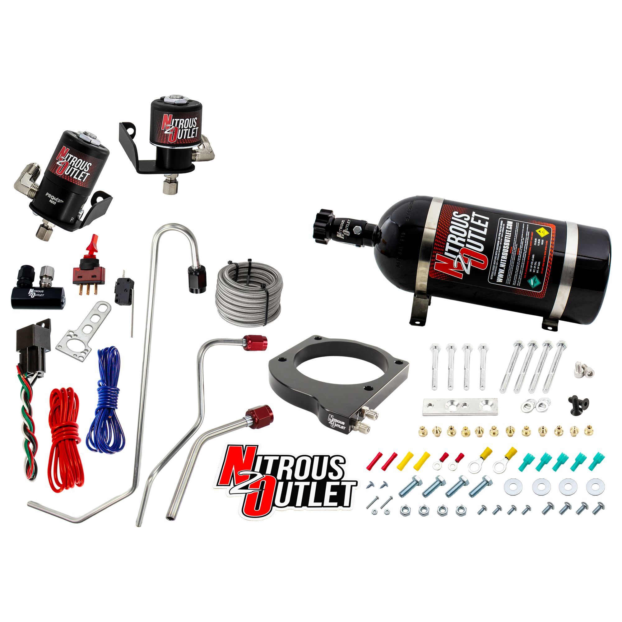 Nitrous Outlet GM 102mm MSD LS7 Atomic AirForce Intake Hard-line Plate System - Aftermarket Fuel Rails/2006-2019 Corvette ...