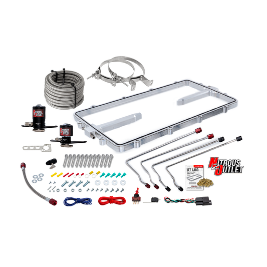 Nitrous Outlet GM 102mm Texas Speed Titan LR-T, SR-1, SR-3, SR-7 Intake Hard-Line Spacer Plate System -Gas/E85 (5-55psi)(5...