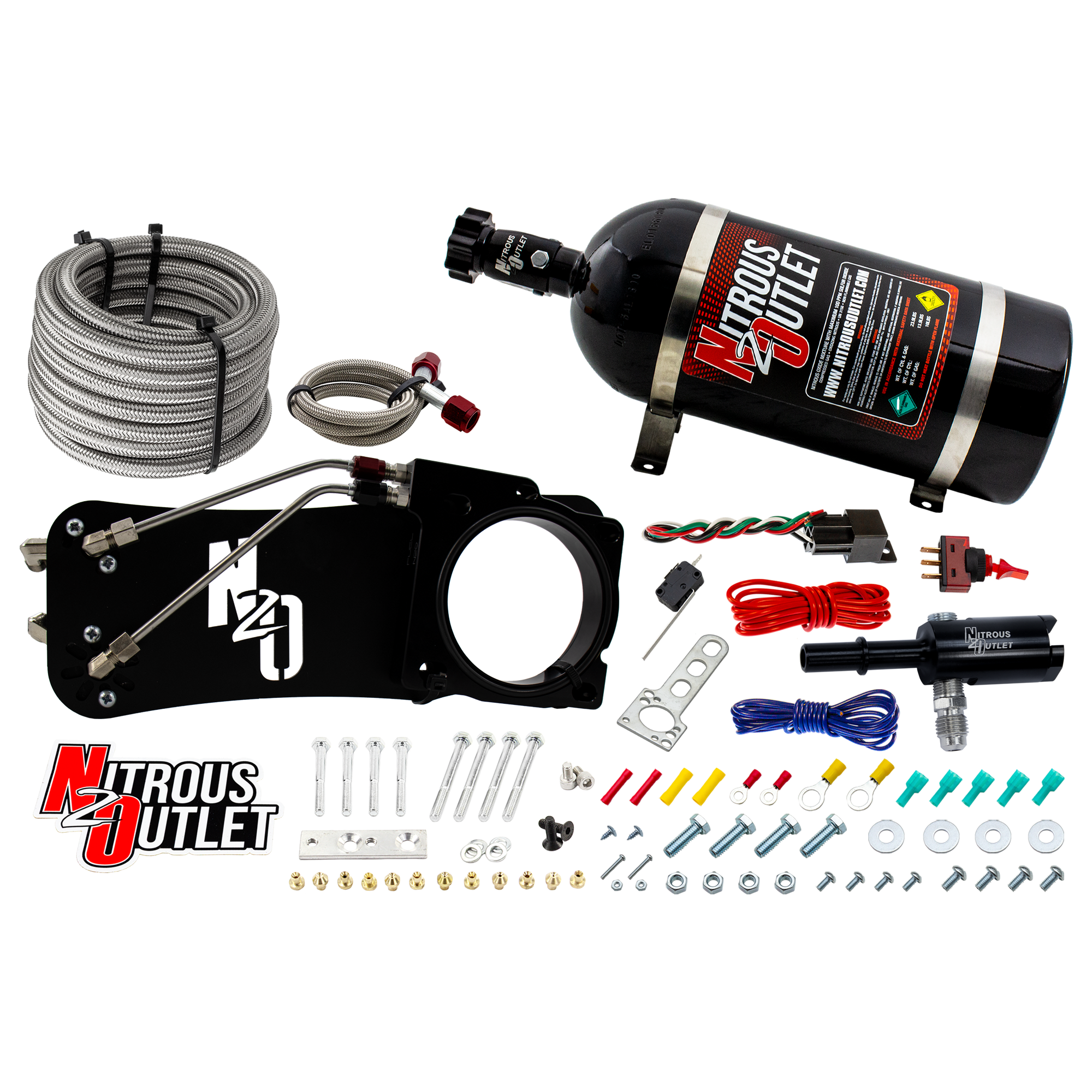 Nitrous Outlet Dodge 80mm 2009-2019 Challenger/Charger/300C/2005-2008 Magnum 5.7L Hemi  Intake Hard-line Plate System  - G...