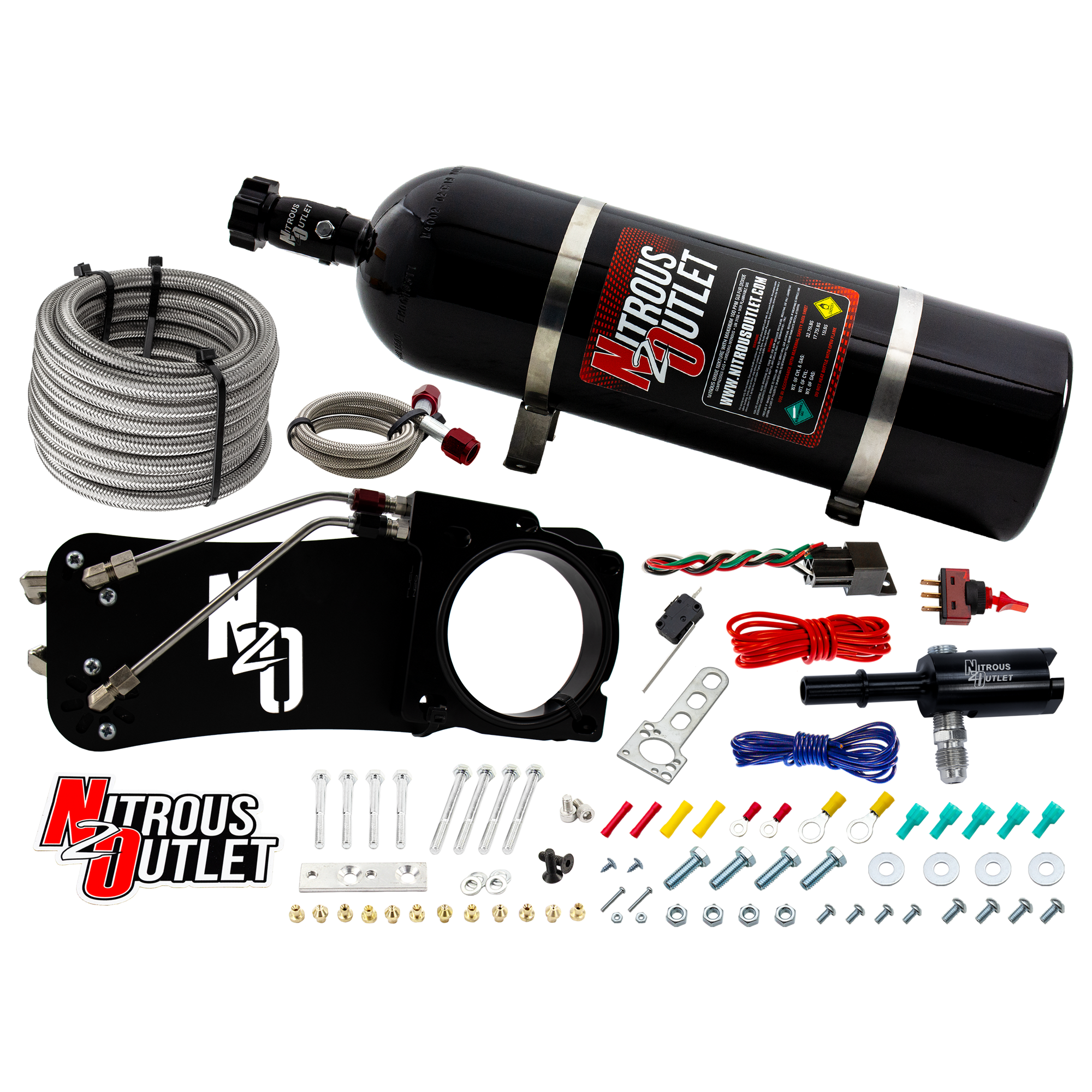 Nitrous Outlet Dodge 80mm 2009-2019 Challenger/Charger/300C/2005-2008 Magnum 5.7L Hemi  Intake Hard-line Plate System  - G...
