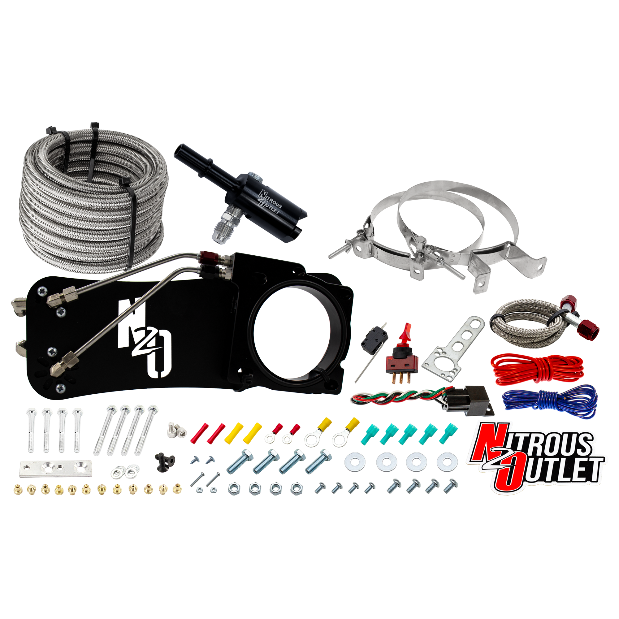 Nitrous Outlet Dodge 90mm 2009-2019 Challenger/Charger/300C/2005-2008 Magnum 5.7L Hemi  Intake Hard-line Plate System  - G...