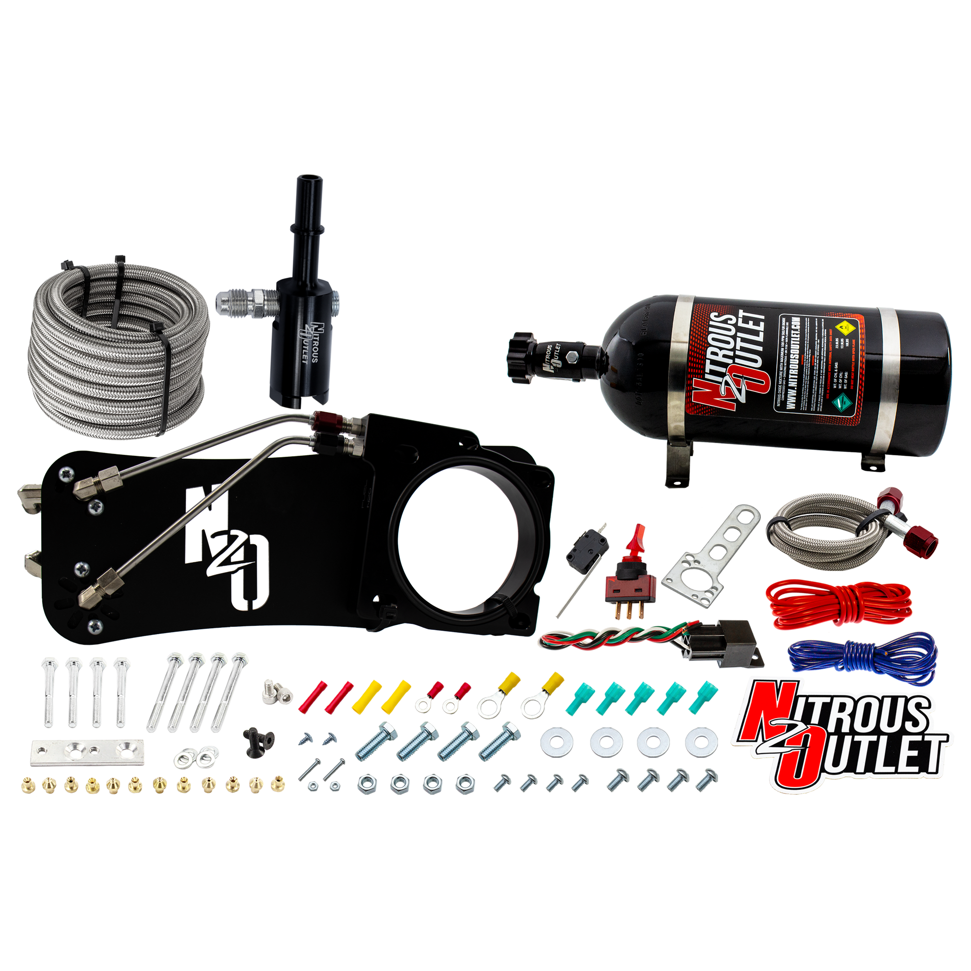 Nitrous Outlet Dodge 90mm 2009-2019 Challenger/Charger/300C/2005-2008 Magnum 5.7L Hemi  Intake Hard-line Plate System  - G...
