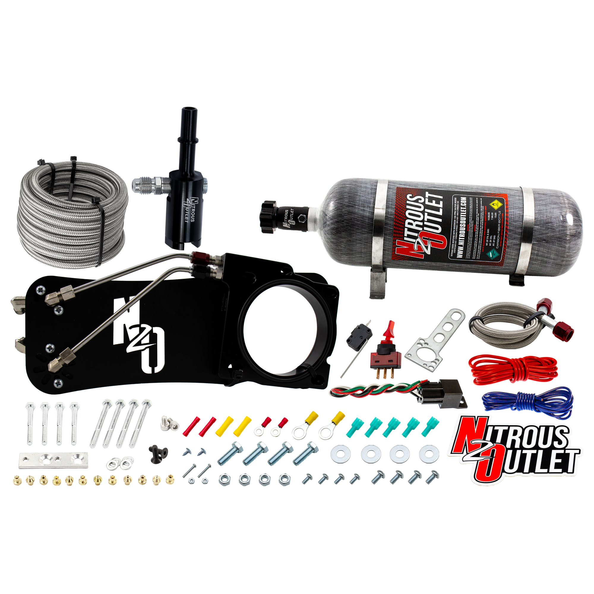Nitrous Outlet Dodge 85mm 2009-2019 Challenger/Charger/300C/2005-2008 Magnum 5.7L Hemi  Intake Hard-line Plate System  - G...