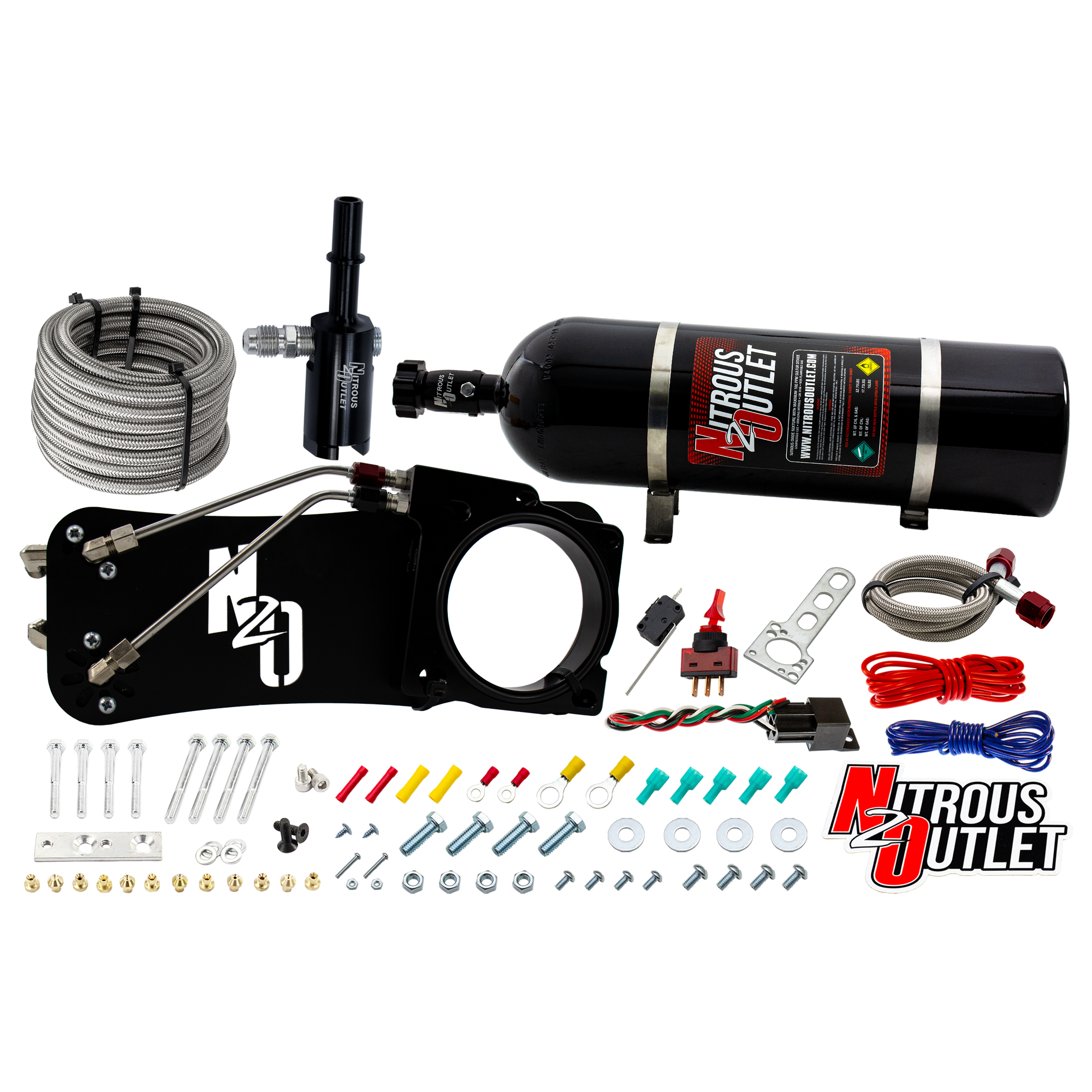 Nitrous Outlet Dodge 90mm 2009-2019 Challenger/Charger/300C/2005-2008 Magnum 5.7L Hemi  Intake Hard-line Plate System  - G...