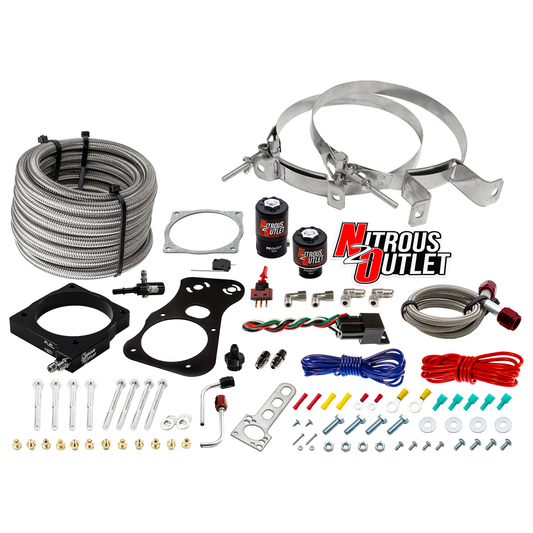 Nitrous Outlet Dodge 85mm 2005-2010 Challenger/Charger/300C/Jeep 6.1 Hemi Intake Hard-line Plate System - Gas/E85 (5-55psi...