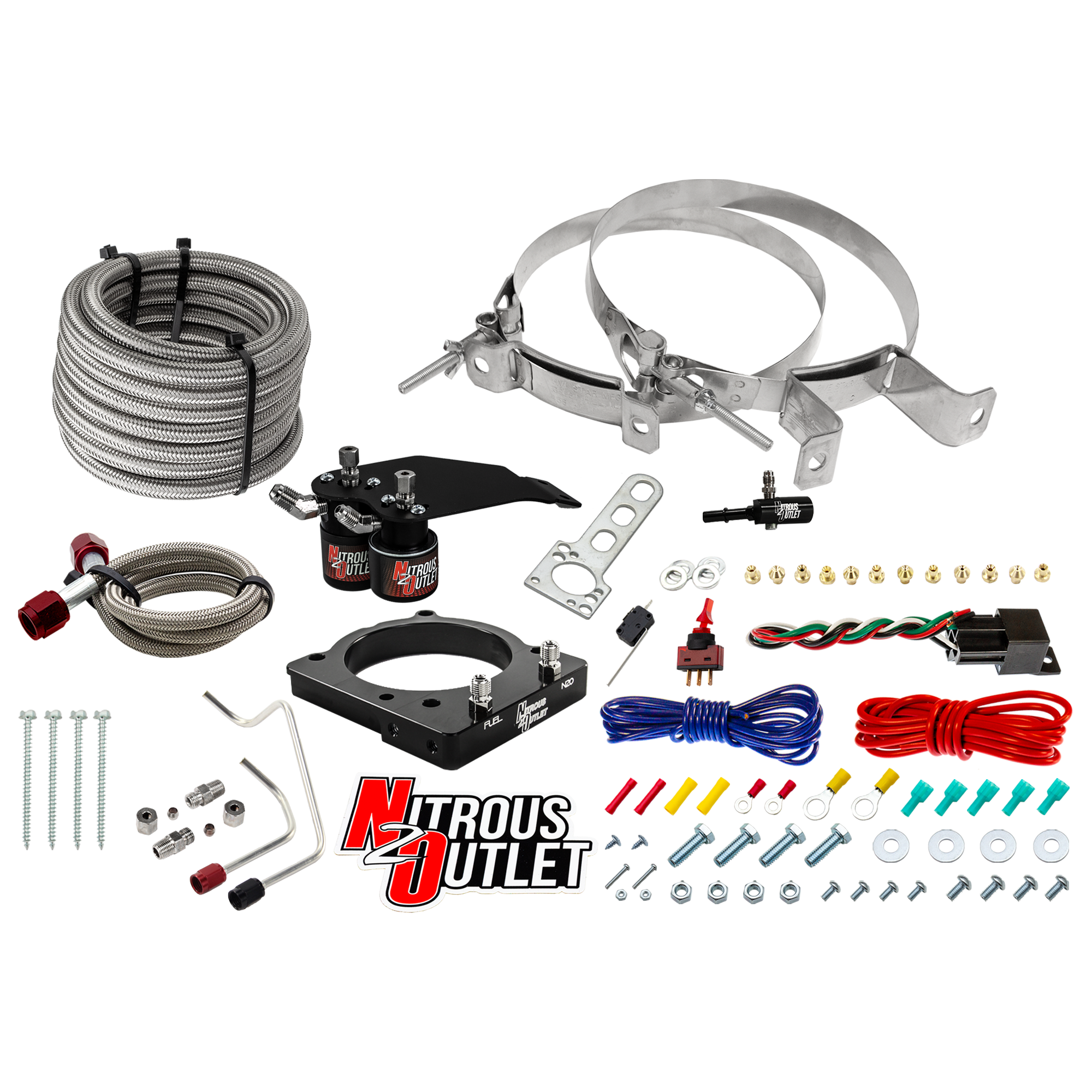 Nitrous Outlet Dodge 2011-2019 Challenger/Charger/SRT8 Jeep/2018-2019 Durango 6.4L Hemi Hardline Plate System - Gas/E85 (5...