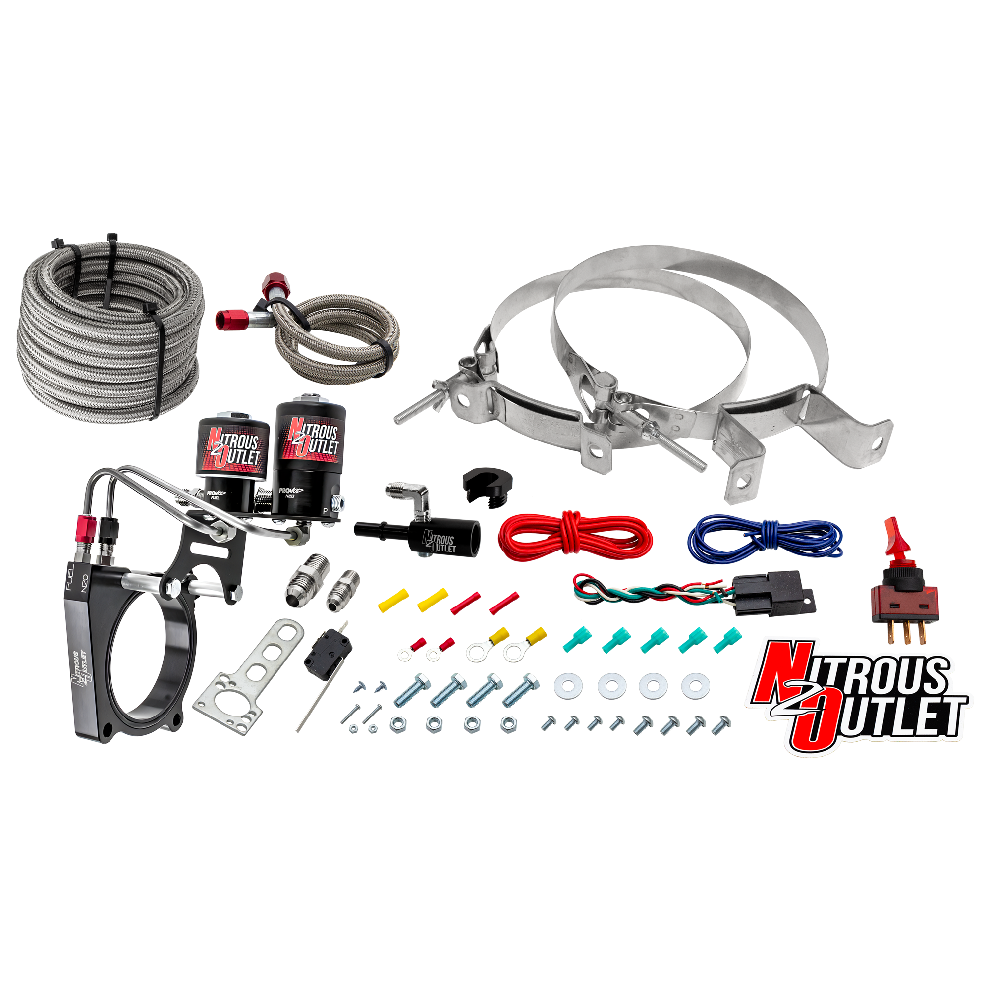 Nitrous Outlet Ford 2011-2017 5.0 Mustang/5.0 F-150 Hard-line Plate System - Gas/E85 (5-55psi)(50-200HP)(No Bottle)