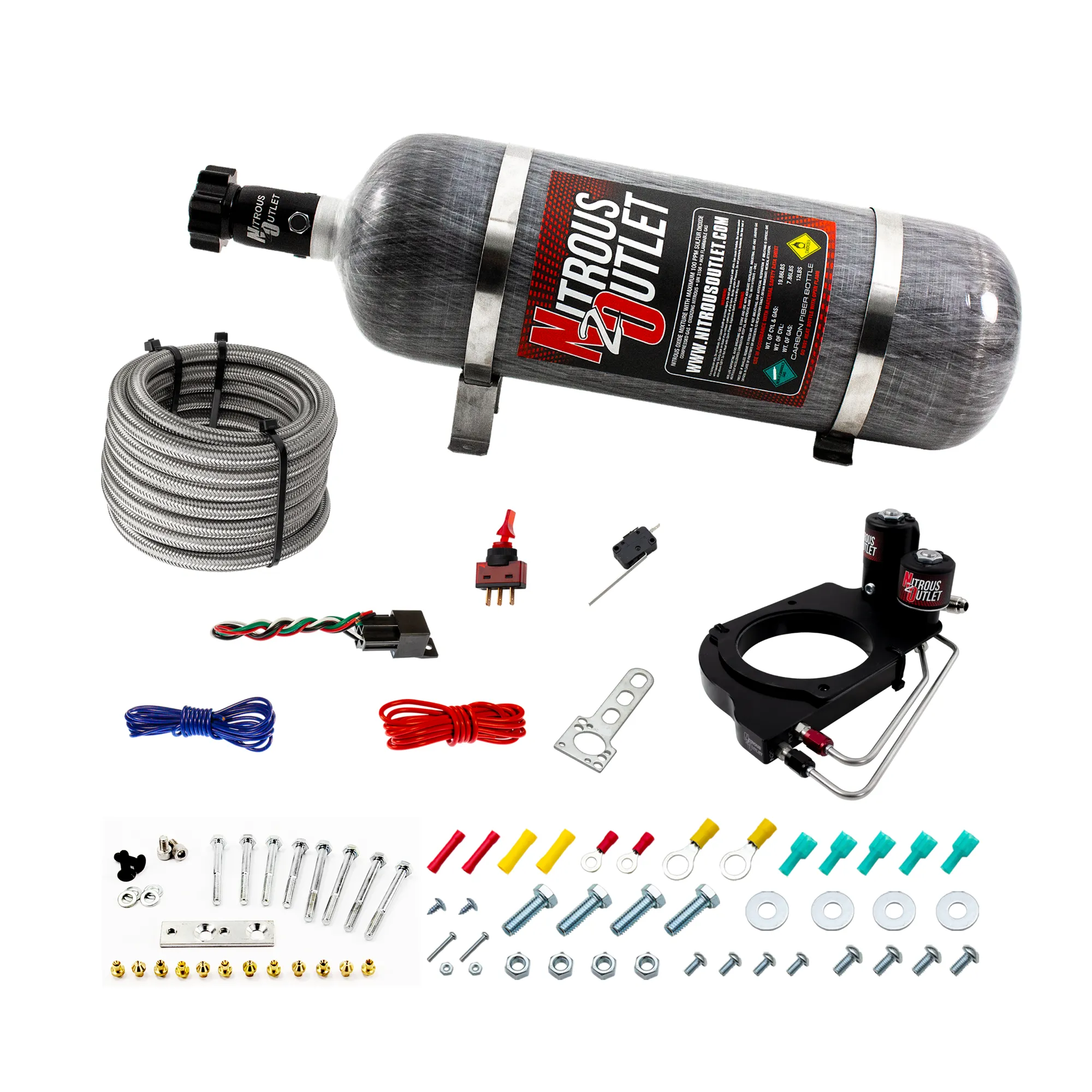 Nitrous Outlet GM Holley Hi-Ram 102mm Throttle Body Hard-line Plate Plate System - Drivers Side/Excludes Fuel Supply - Gas...