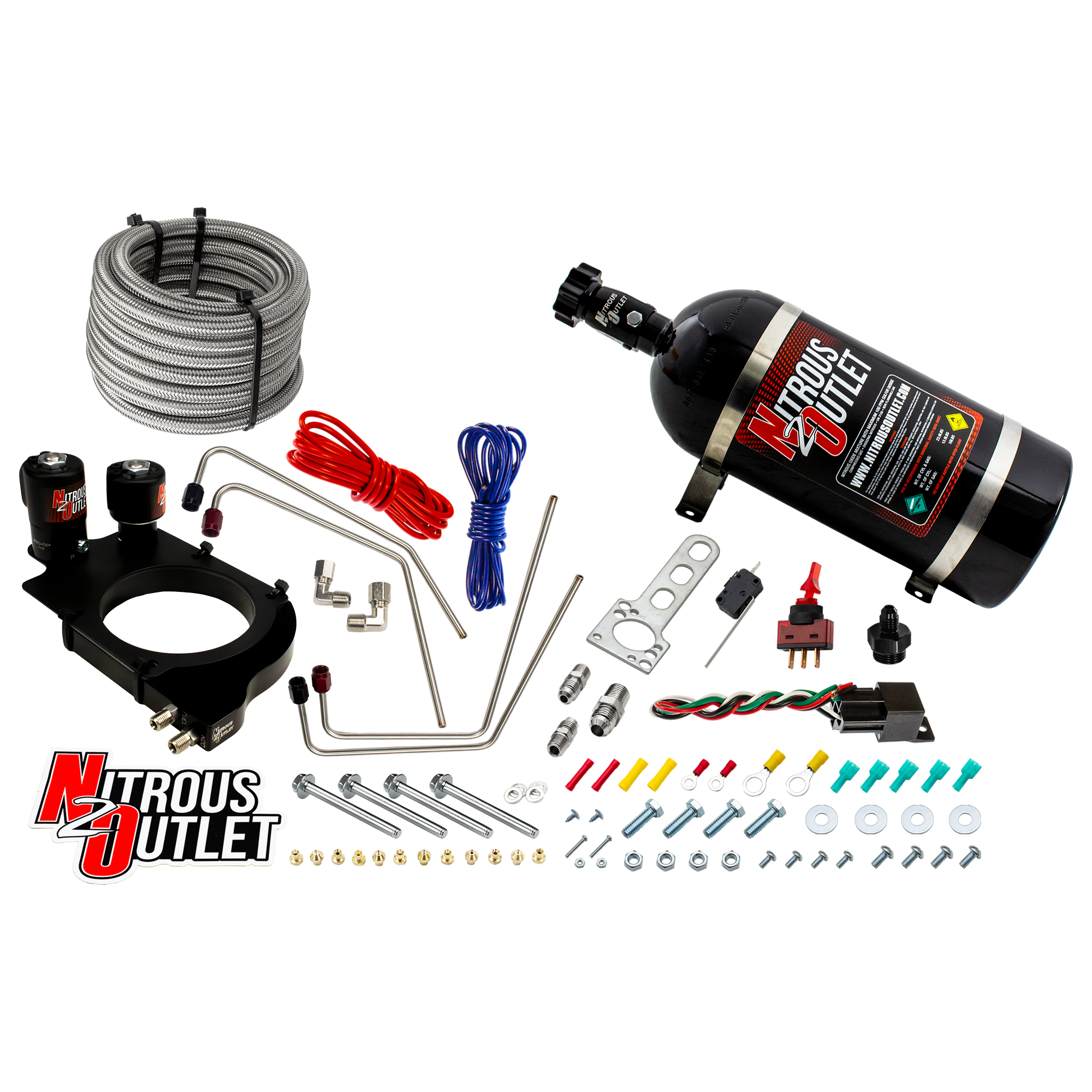 Nitrous Outlet GM Truck Holley Hi-Ram 102mm Throttle Body Hard-line Plate Plate System - Passenger Side/Excludes Fuel Supp...