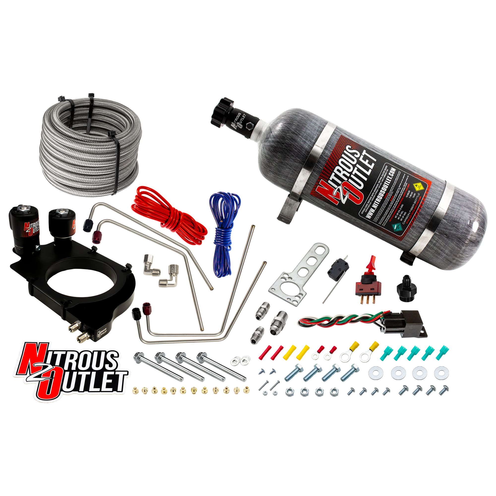 Nitrous Outlet GM Truck Holley Hi-Ram 102mm Throttle Body Hard-line Plate Plate System - Passenger Side/Excludes Fuel Supp...