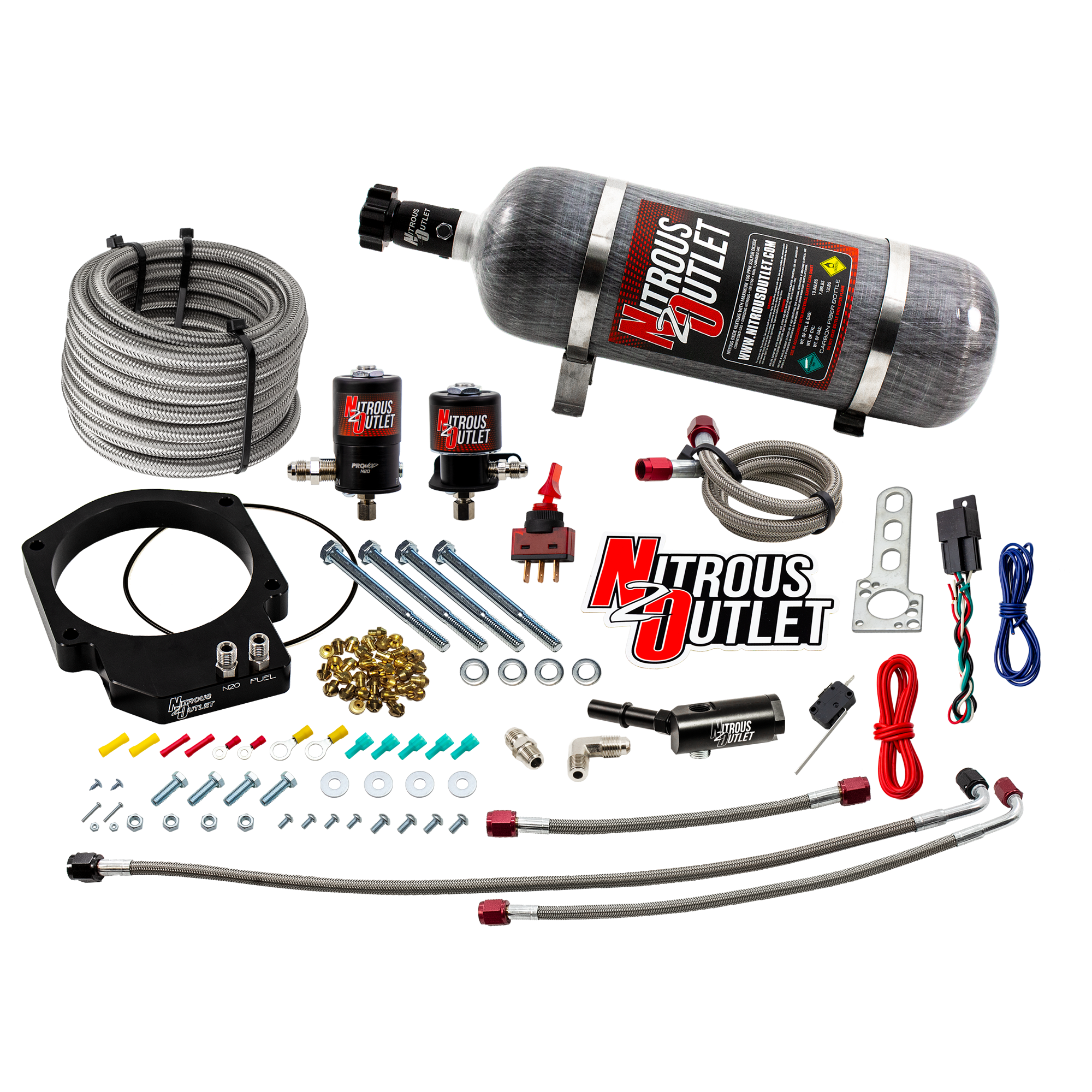 Nitrous Outlet GM LT4 2017-2021 ZL1 Camaro 103mm Throttle Body Plate System - Gas/E85 (5-55 psi)(50-200hp)(12LB Bottle)