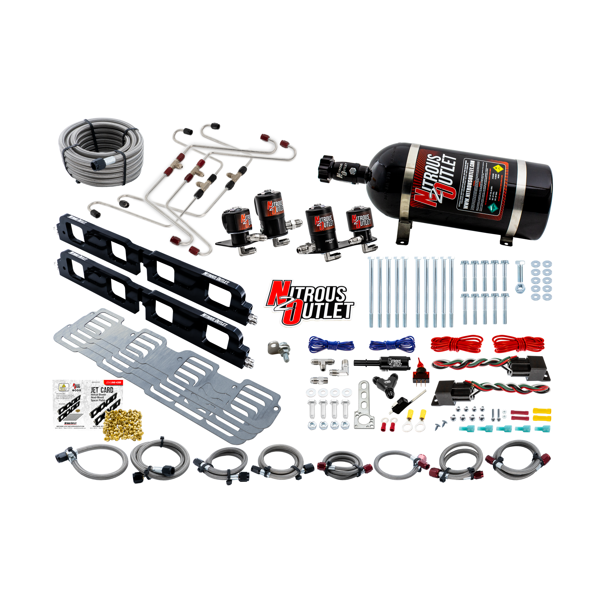 Nitrous Outlet 5.7, 6.1, & 6.4 2008-2023 Eagle & Apache Head Spacer Plate System �� Gas/E85 (45-55psi)(130-400HP)(10LB Bot...