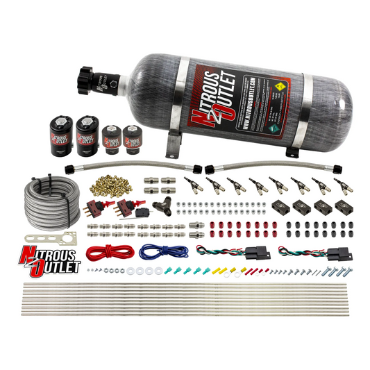 Nitrous Outlet 4 Cylinder Dual Stage Direct Port System - Two .122 Nitrous Solenoids/Two .177 Fuel Solenoids/Distribution ...