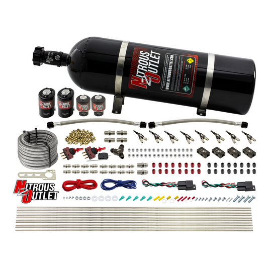 Nitrous Outlet 4 Cylinder Dual Stage Direct Port System - Two .122 Nitrous Solenoids/Two .177 Fuel Solenoids/Distribution ...