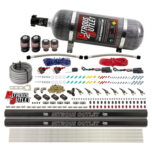 Nitrous Outlet 4 Cylinder Dual Stage Direct Port System - Two .122 Nitrous Solenoids/Two .177 Fuel Solenoids/Two Dual Pass...
