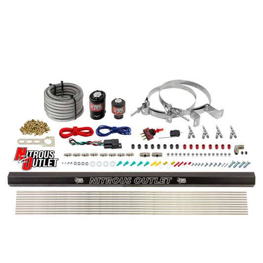 Nitrous Outlet 4 Cylinder Direct Port System - .122 Nitrous Solenoids/.177 Fuel Solenoids/Dual Passage Injection Rail/Annu...