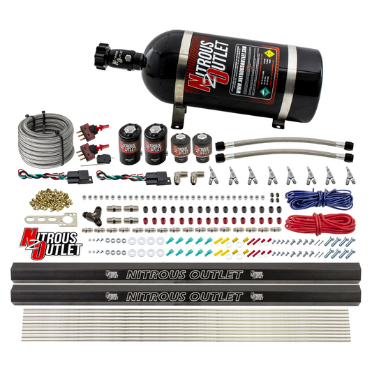 Nitrous Outlet 4 Cylinder Dual Stage Direct Port System - Two .122 Nitrous Solenoids/Two .177 Fuel Solenoids/Two Dual Pass...