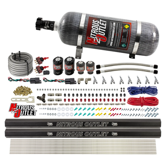 Nitrous Outlet 4 Cylinder Dual Stage Direct Port System - Two .122 Nitrous Solenoids/Two .177 Fuel Solenoids/Two Dual Pass...