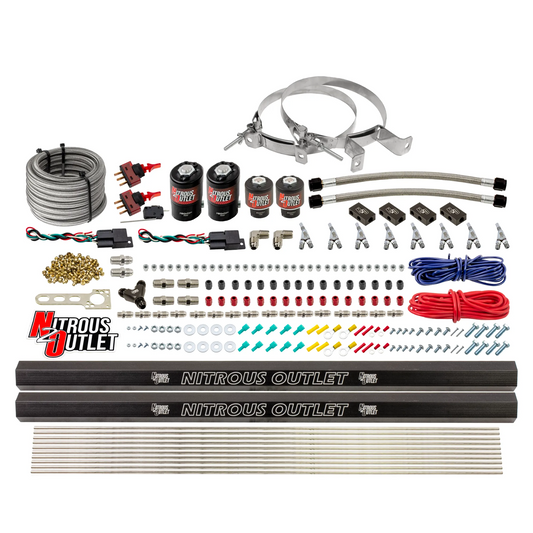 Nitrous Outlet 4 Cylinder Dual Stage Direct Port System - Two .122 Nitrous Solenoids/Two .177 Fuel Solenoids/Distribution ...