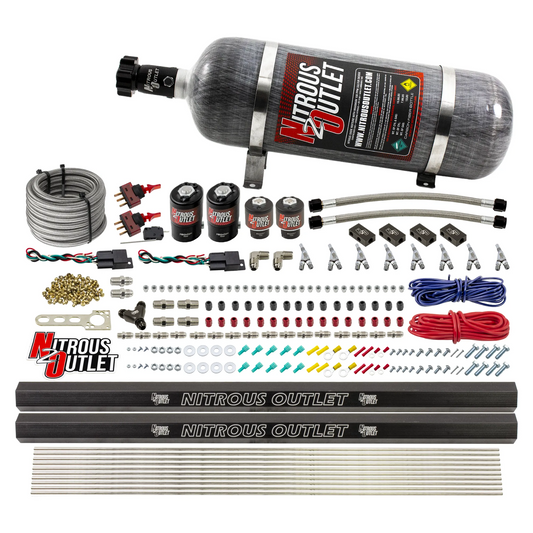Nitrous Outlet 4 Cylinder Dual Stage Direct Port System - Two .122 Nitrous Solenoids/Two .177 Fuel Solenoids/Distribution ...