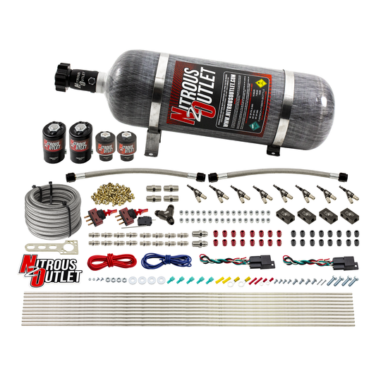 Nitrous Outlet 4 Cylinder Dual Stage Direct Port System - Two .122 Nitrous Solenoids/Two .177 Fuel Solenoids/Distribution ...