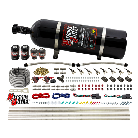 Nitrous Outlet 4 Cylinder Dual Stage Direct Port System - Two .122 Nitrous Solenoids/Two .177 Fuel Solenoids/Distribution ...
