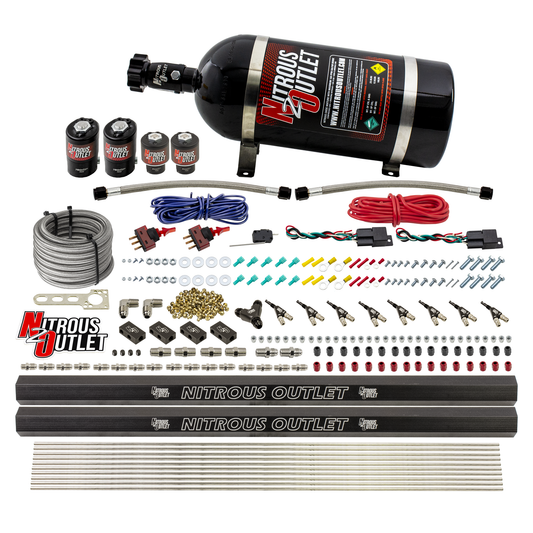 Nitrous Outlet 4 Cylinder Dual Stage Direct Port System - Two .122 Nitrous Solenoids/Two .177 Fuel Solenoids/Two Dual Pass...