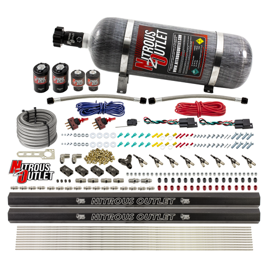 Nitrous Outlet 4 Cylinder Dual Stage Direct Port System - Two .122 Nitrous Solenoids/Two .177 Fuel Solenoids/Two Dual Pass...