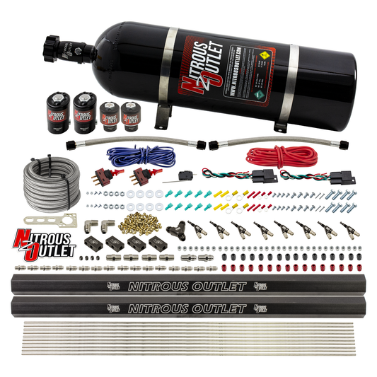 Nitrous Outlet 4 Cylinder Dual Stage Direct Port System - Two .122 Nitrous Solenoids/Two .177 Fuel Solenoids/Two Dual Pass...